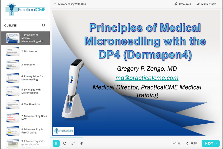 DP4 Microneedling Certification Course – Fully Online (3 CME Credit Hours)